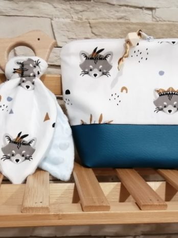 Coffret cadeau naissance, raton laveur