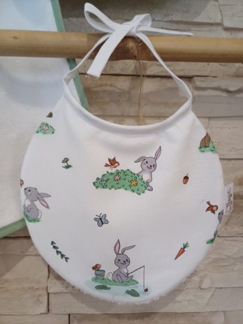 Bavoir rond, collection Monsieur Lapin et Pirouette