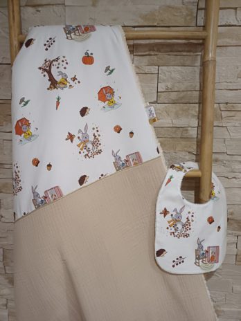 Couverture Monsieur Lapin et Pirouette, tissu exclusif de la marque